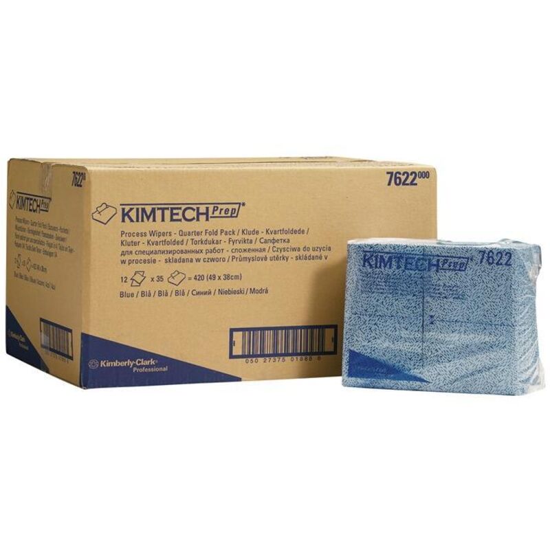 Lingette de processus 7622 L381xl490env. mm bleu 1 couche, plié en quarts