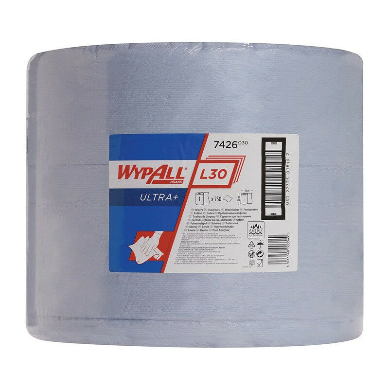 Image of Panno per pulizia WYPALL L30 ULTRA 7426 L380xW330 Mm circa blu Rl.