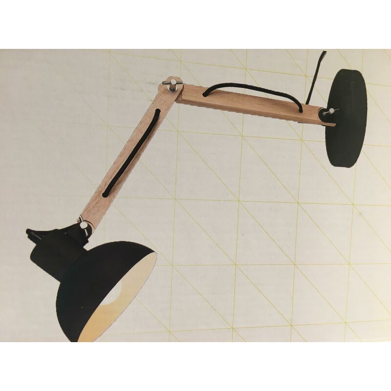 Image of Italia kimi lampada da tavolo attacco grande e27 materiale legno colore nero 508300132 - Trio Lighting
