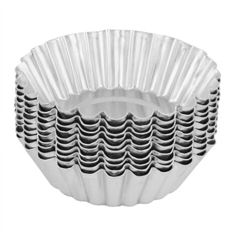 KIMISS 10 Pièces Ensemble de aux œufs en Aluminium, Moule de Cuisson de 70 Mm, Outils de Cuisson pour Gâteaux, Outils de Pâtisserie de Cuisine, Jetable, avec Conception de