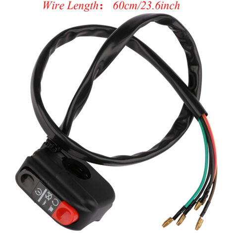 KIMISS 22mm Motorrad-Lenkerzündschalter, Druckknopfstarter, universelles Lenkerdesign für Motorräder (SCHWARZ)