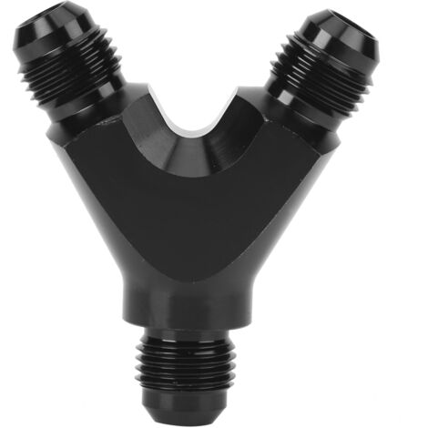 KIMISS Adaptateur de Raccord de Bloc en Y Mâle 6AN – Connecteur Double 6AN à en Alliage d'aluminium pour Applications de Carburant et d'huile, Finition Noire Anodisée Durable