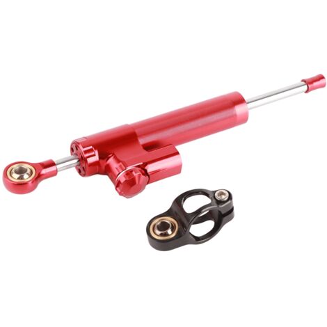 KIMISS Amortisseur de Direction,Stabilisateur D'amortisseur de Direction de Moto,Contrôle de Sécurité Universel des Amortisseurs de Direction Alliage d'aluminium(Roug)