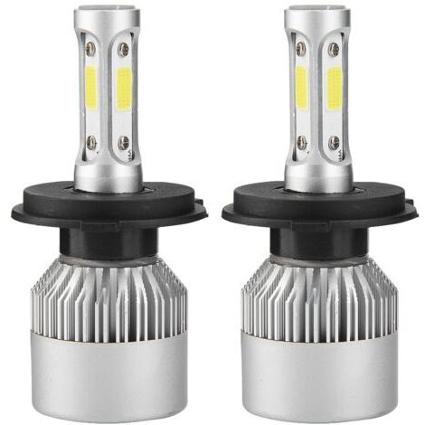 KIMISS Ampoule de Phare H4, 8000LM 36W Ampoules Frontales de voiture, 9V-32V, Salut/bas Faisceau xenon Blanc 6000K,2 lampes.