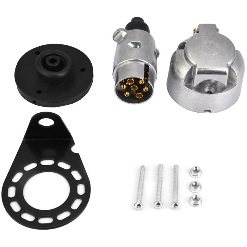 KIMISS Support Adaptateur de Connecteur de Prise de Remorque 12V à 7 Broches, Remorquage de Camping-Car et de Barre d'attelage-Convient aux Camions,