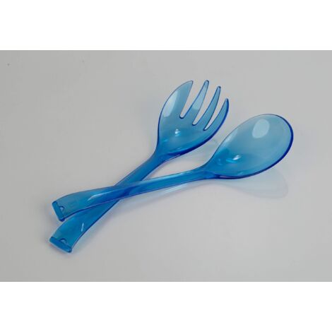 Kimmel 21-000-2715 - Set di 2 posate da insalata in plastica, colore: Blu trasparente