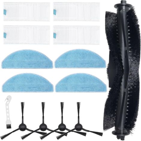 KimSin Accessoires pour Laresar Mars 01 pièces de rechange pour aspirateur robot, brosse rotative + 4 filtres + 4 Chiffon nettoyage + 6 brosses latérales