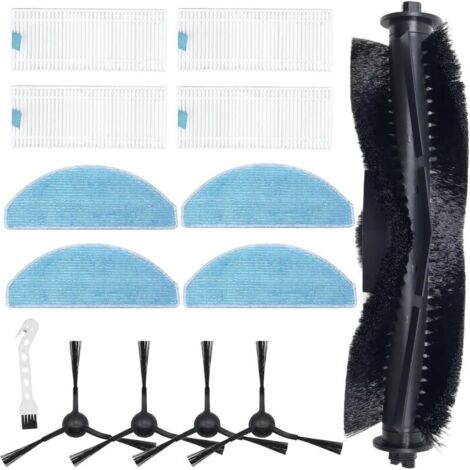KimSin Accessoires pour Laresar Mars 01 pièces de rechange pour aspirateur robot, brosse rotative + 4 filtres + 4 Chiffon nettoyage + 6 brosses latérales