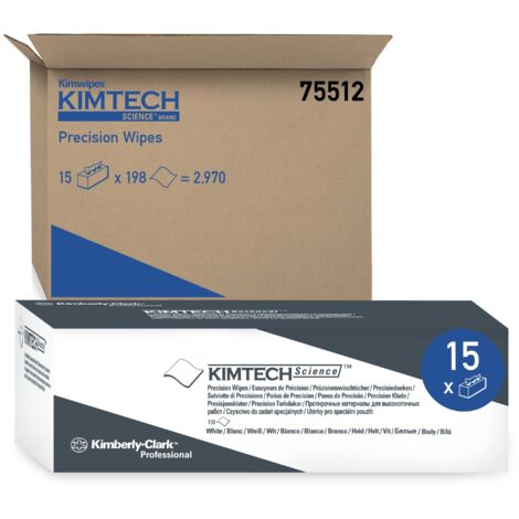 Kimtech Science 7551, Salviette di Precisione, 15 Confezioni x 198 Fogli a 1 Velo, Colore Bianco