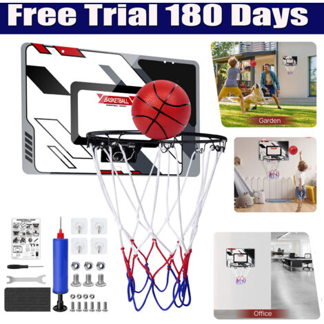 Kinder Basketball-Set Metallkorbring mit Netz & Ball & Pumpe & Wandbefestigungen