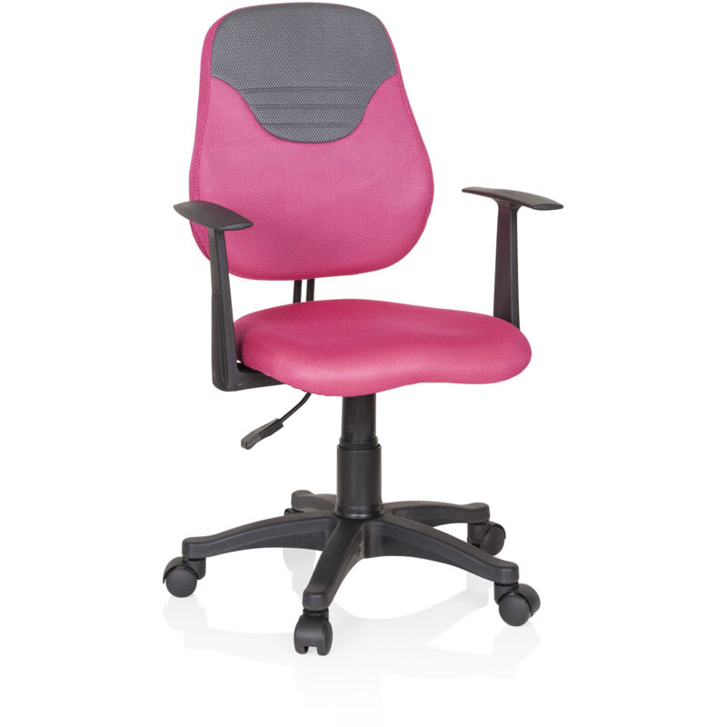 Kinder Bürostuhl / Drehstuhl Kiddy Style Stoff Pink/grau Hjh Office