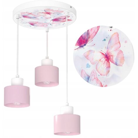 KINDER-DECKENLAMPE HÄNGEND SCHMETTERLINGE LED POLNISCHE LAMPE E27 KINDERDRUCK