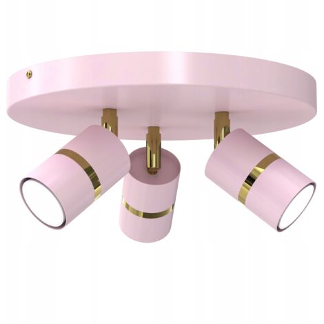 KINDER-DECKENLEUCHTE EINSTELLBARER SPOT LED GU10 GOLD ROSA FÜR EIN MÄDCHEN