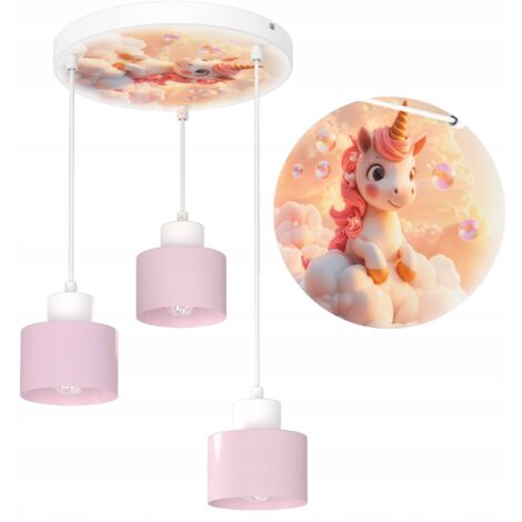 KINDER-DECKENLEUCHTE HÄNGEND EINHORN LED POLNISCHE LAMPE E27 EINHORN