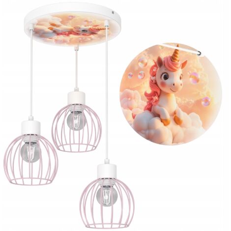 KINDER-DECKENLEUCHTE HÄNGEND EINHORN LED POLNISCHE LAMPE E27 EINHORN