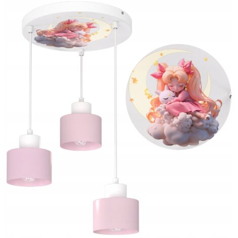 KINDER-DECKENLEUCHTE HÄNGENDE PRINZESSIN LED-POLISH-LAMPE E27