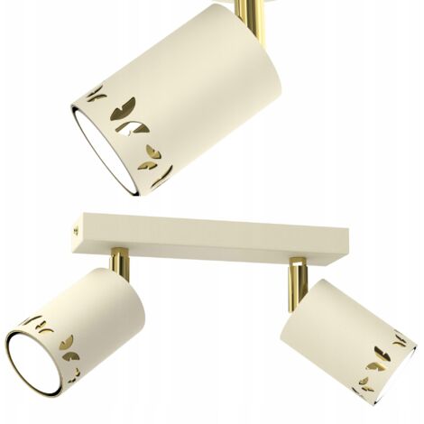 KINDER-DECKENLEUCHTE SPOT LED BEIGE SCHMETTERLINGE ECRU GOLD GU10