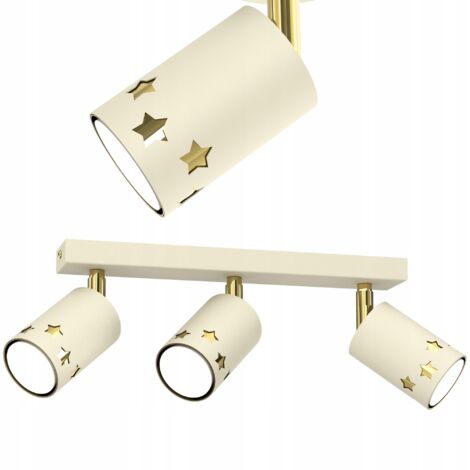 KINDER-DECKENLEUCHTE SPOT LED BEIGE STAR ECRU GOLD GU10
