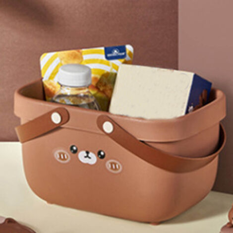 Kinder-Duschkorb mit Cartoon-Motiv, großer Öffnung, komfortablem Griff, robustem PP-Material, 24,5 x 16 x 15 cm, für Familienbad und Camping