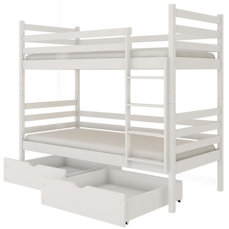 Kinder Etagenbett 90x200 cm Kiefer weiß KANGRU-162