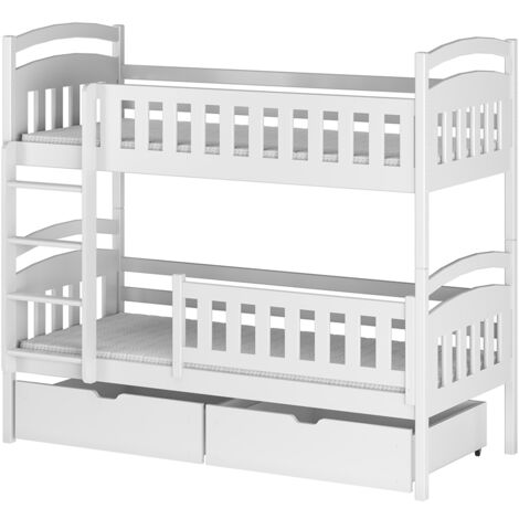 Kinder Etagenbett 90x200 cm Kiefer weiß KANGRU-162