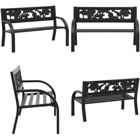 Kinder-Gartenbank 86 cm Stahl - Kindergartensaite - Gartenbank Für Kinder - Spielplatz Möbel - Kinderspielzeug Outdoor - Metall Gartenbank - Home & Living