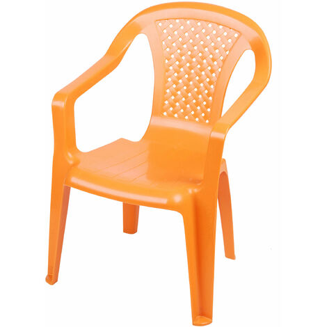 Kinder Gartenstuhl aus Kunststoff - orange - Robuster Stapelstuhl für Kleinkinder - Monoblock Stuhl Kinderstuhl Spielstuhl Sitz Möbel stapelbar