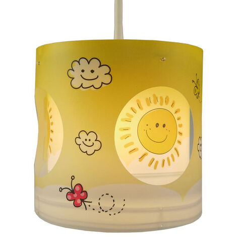 Kinder Hängelampe Motiv Sonne Lampenschirm drehend mit LED – tolle Lichteffekte