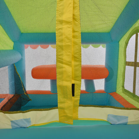 Kinder Hüpfburg – Un parc aquatique gonflable pour les enfants, équipé de ventilateurs. Il comprend des toboggans, un panier à basket, une cuisine de jeu, du tissu Oxford