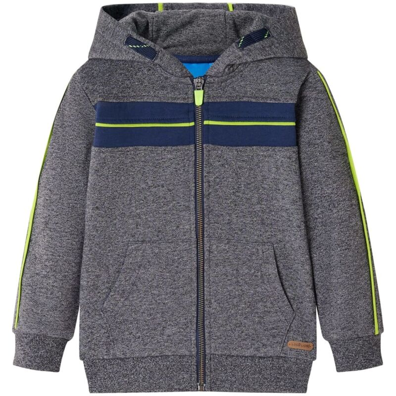 Vidaxl Kinder-kapuzenpullover Mit Reißverschluss Grau Melange 104