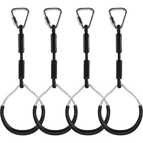 Kinder Kletterringe - Multifunktional - Schaukel mit Kunststoffringen - Belastbar bis 160kg - Für Ninja - Kletterring - Hindernis - Gartenschaukel