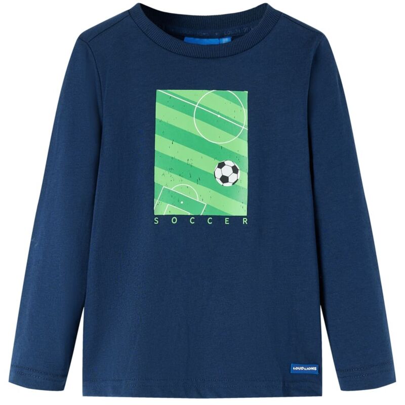Vidaxl - Kinder-langarmshirt Mit Fußballfeld-aufdruck Marineblau 104 28674