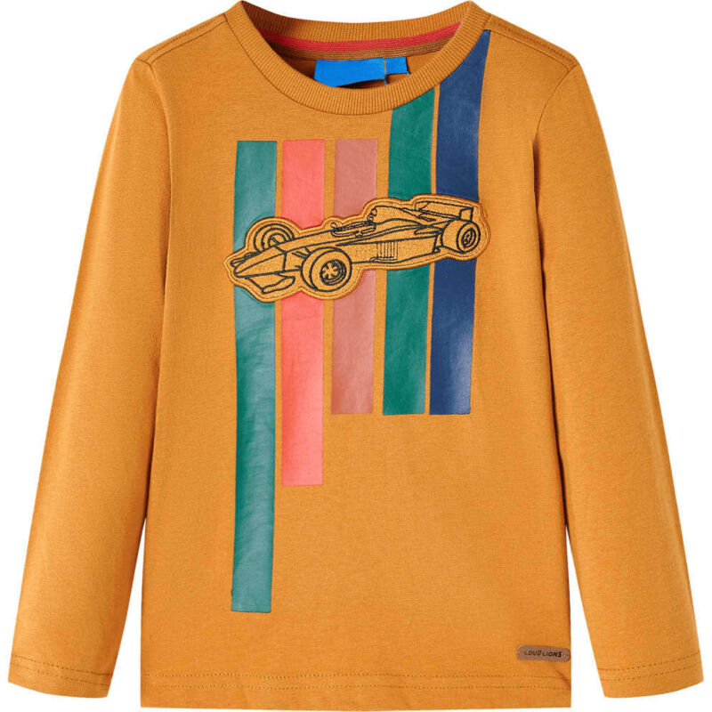 Vidaxl Kinder-langarmshirt Dunkles Ocker 116