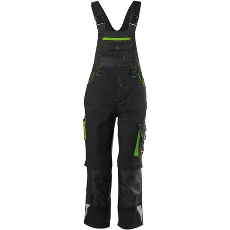 Kinder-Latzhose twenty four schwarz-limegreen Gr. 98-104