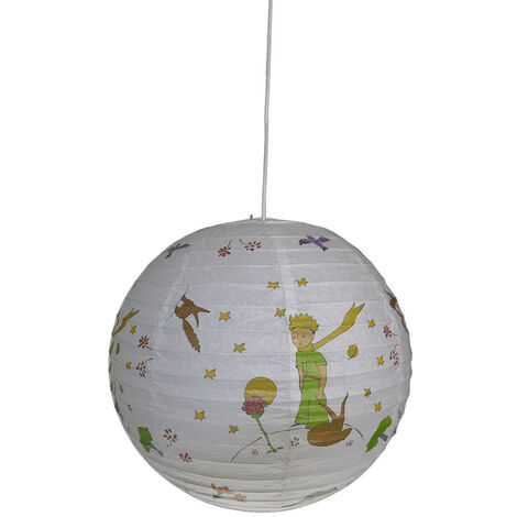 DER Papierlampe KLEINE Ø40cm Kinder mit PRINZ Lampenschirm Aufhängung Licht &LED
