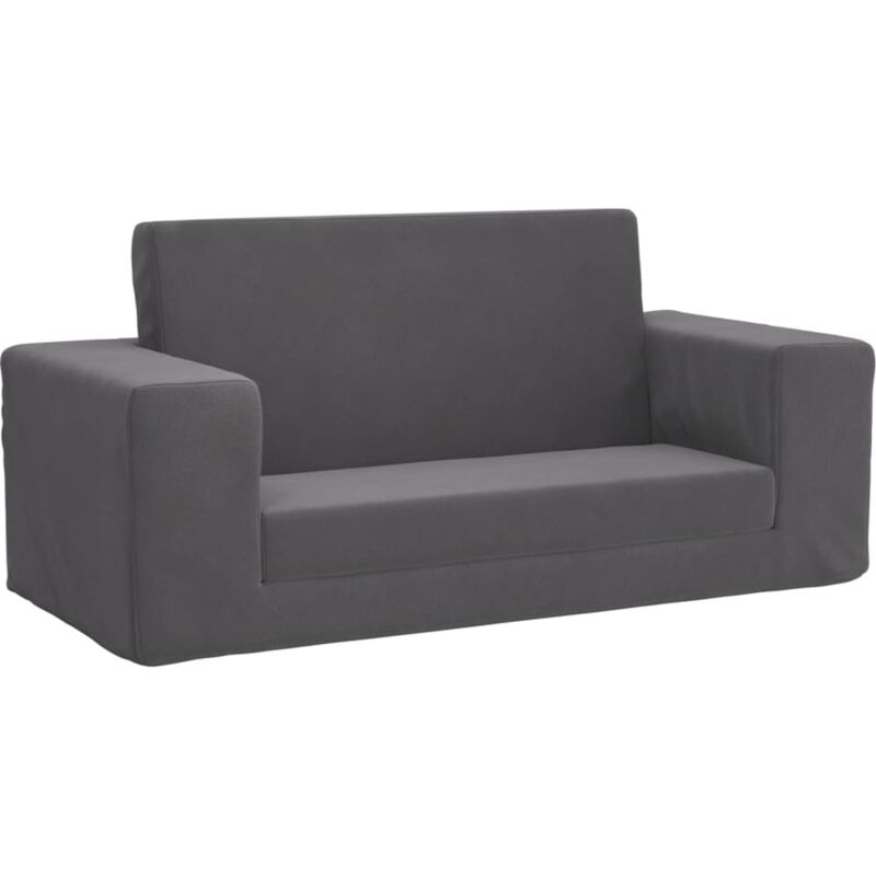 Kinder-schlafsofa 2-sitzer Anthrazit Weicher Plüsch Vidaxl