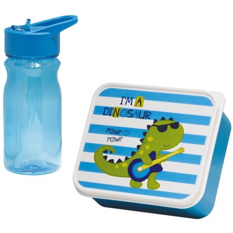 Kinder-Snackbox mit Dino-Feldflasche 0,85 l/0,5 l Mondex