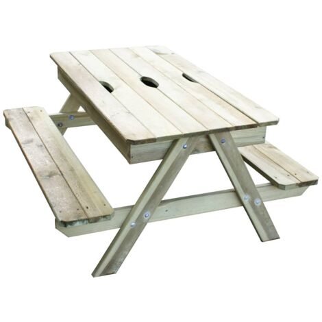 Kinder-Spiel- und Picknicktisch Picsand 100 x 97 x 57 cm J-JOU054 TRIGANO - Braun