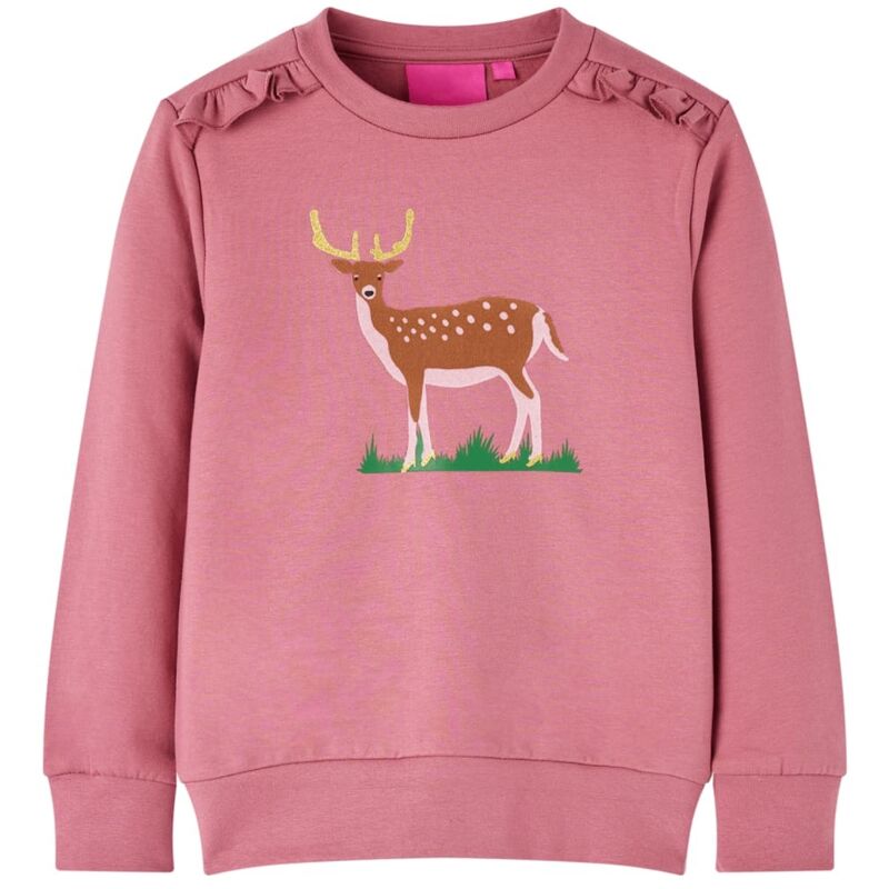Vidaxl - Kinder-sweatshirt Mit Hirsch-aufdruck Himbeerrosa 128 90281