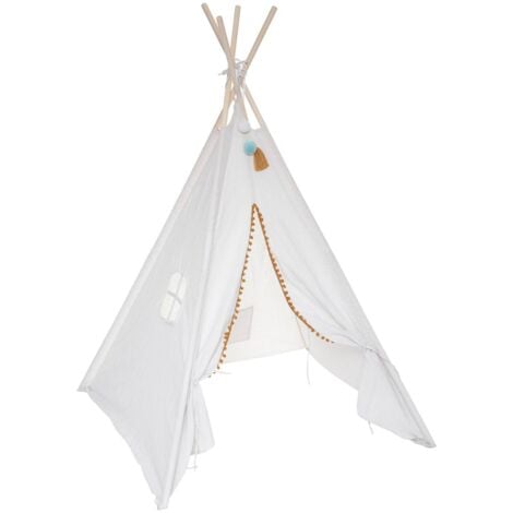 HOMEMAISON Kinder-Tipi Wapi - ecrubeige - Pappel H. 160 cm - Atmosphera créateur d'intérieur