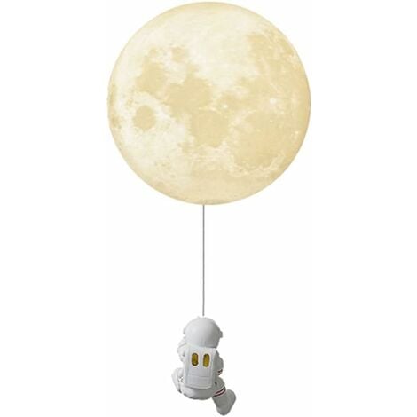 COLNK Kinder-Wandleuchte, LED-Astronauten-Nachttischlampe, G9-Wandleuchte, Innen-Mond-Wandbeleuchtung für Jungen, Mädchen, Kinderzimmer, Schlafzimmer, Wohnzimmer, Glasschirm, verstellbarer 55 cm langer Häng