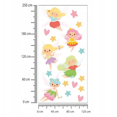 Kinderaufkleber Bunte Feen 125x250cm
