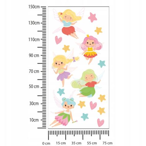 Kinderaufkleber Bunte Feen 75x150cm