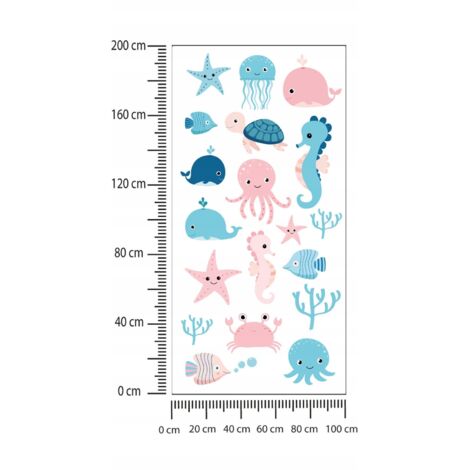 Kinderaufkleber Meerestiere 100x200cm