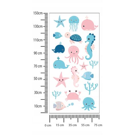 Kinderaufkleber Meerestiere 75x150cm