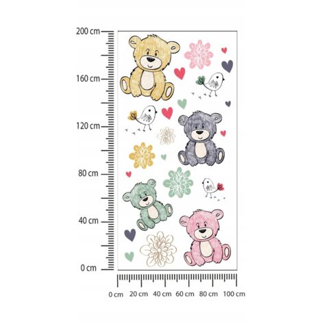 Kinderaufkleber Teddybären 100x200cm