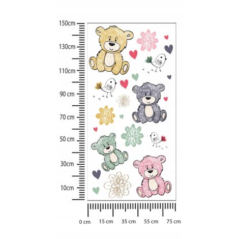 Kinderaufkleber Teddybären 75x150cm