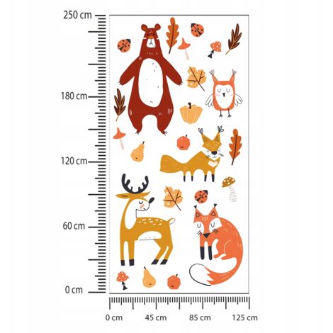 Kinderaufkleber Waldtiere 125x250cm