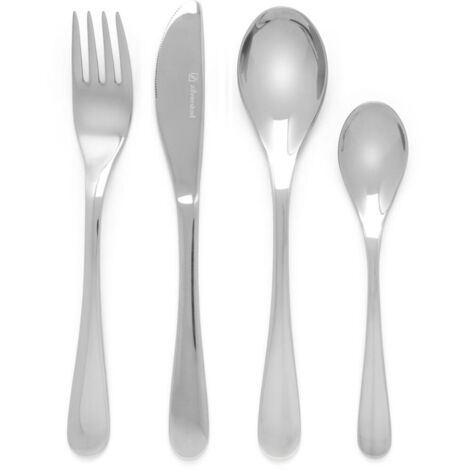 Kinderbesteck mit Gravur, vierteiliges Set, glatt  Größe: 170x180x170x135mm  Artikelnummer: ZV6836070