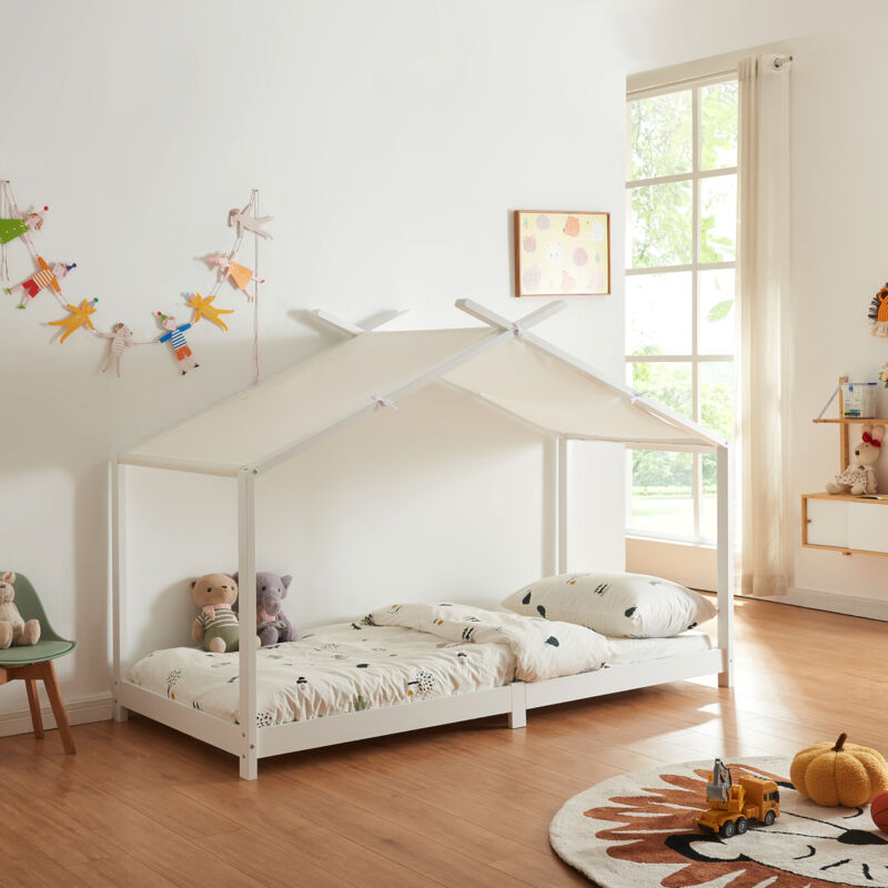 [en.casa] - Kinderbett Brome 90x200 Cm Weiß